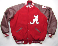 Chaqueta Universitaria de Fútbol Universidad de Albama Marea Carmesí Letterman 3XL Cuero