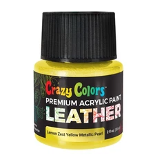 Lemon Zest Yellow Metallic Pearl Acrylic Leather Shoe Paint, 2oz, Sneakers, Bags