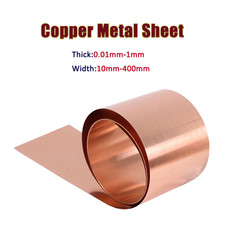 T2 Pure Copper 99.9 Metal Sheet Foil Plate Thick:0.01mm-1mm Width:15mm-400mm