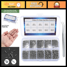 1500 Pcs Mini Screw Kit - Micro Phillips Pan Head Screws for Electronics, Repair