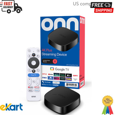 onn 4K Plus Streaming Device, Google TV - Ultra-fast Streaming, Stunning 4K UHD