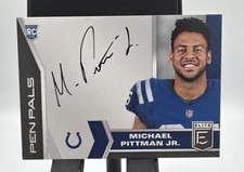 2020 Elite Michael Pittman Jr RC Auto Pen Pals Rookie Black Ink - ON CARD AUTO . rookie card picture