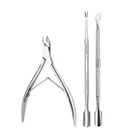 3Pcs Cuticle Nipper Pusher Set Stainless Steel Nail Dead Skin Remover Manicure