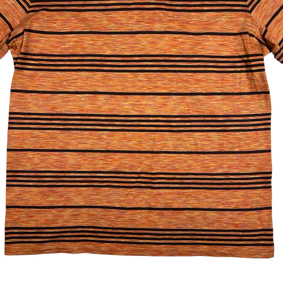 Camiseta Isaia Hombre Rayas Algodón Manga Corta Cuello Redondo Naranja Talla XL Foto 3 de 4