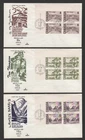 Canada 1967 Centennial high value plate blocks set of 7 FDC - Capital cachet