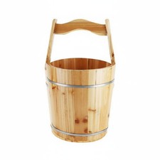 Wooden Pail and Ladle Traditional Craft Bath Pail Long-Lasting for Thermal Spa