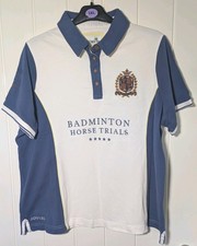 Joules Womans Badminton Horse Trials Blue And White 2025 Polo Shirt Size 18