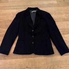 Tahari black three button blazer jacket size 12P b51