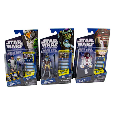 Hasbro Star Wars The Clone Wars Battle Game Hevy Cato R4-P17 Figure 3P Lot