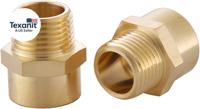 2 Pack 1/2'' G (BSP) Female Thread to US 1/2'' NPT Male Thread Pipe Fitting,Brass