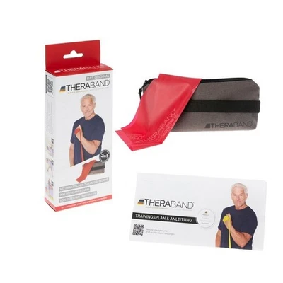 THERABAND Thera-Band | Widerstandsband | Mit Tasche | Gymnastikband | Übungsband | Fitness