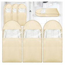 Space Saving Hanging Garment Bag with Self Compression Seal Large Clear Garme...