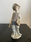 Lladro Fisher Boy Nino Pescador Valencia Spain 4809Glossy 8.5" RARE Retired Mint