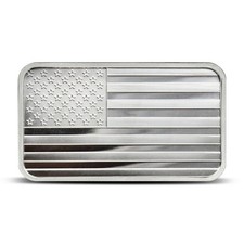 5 oz SilverTowne American Flag Silver Bar (New) 98.09 per troy oz