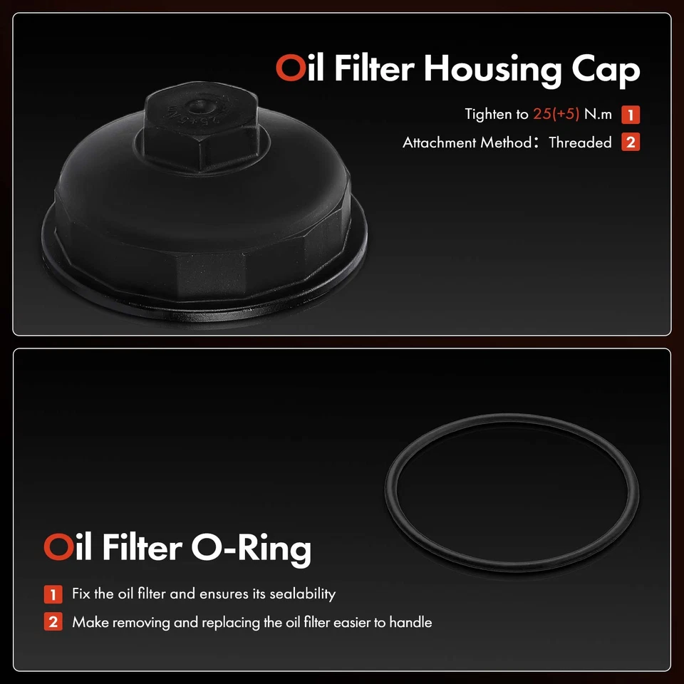 Conjunto de filtro de aceite para Volvo XC90 2007-2009 XC70 2008 2009 S80 2007-2014 GAS Foto 3 de 4