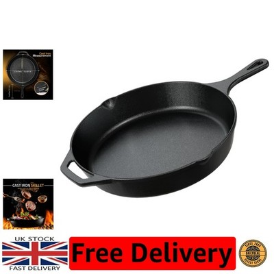 Elegante 12 Zoll Gusseisen Bratpfanne mit zwei Griffen für müheloses Kochen