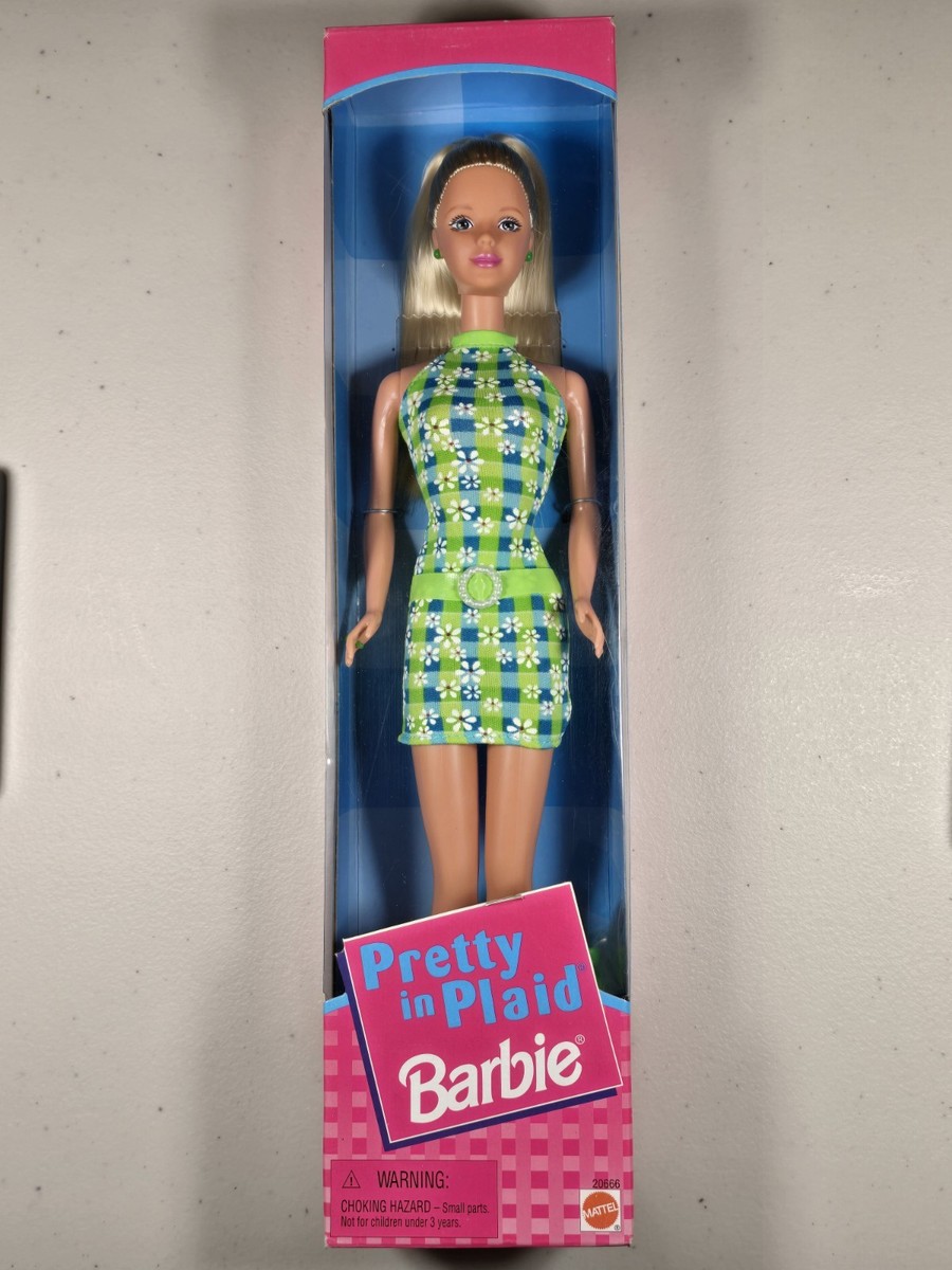 PRETTY IN PLAID BARBIE MATTEL 1998 20666 BLONDE NRFB NEW | eBay