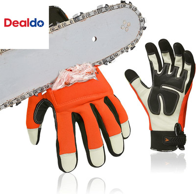 Chainsaw Gloves,12-Layer Saw Protection on Left/Both Hand Back,Cow Leather Glove