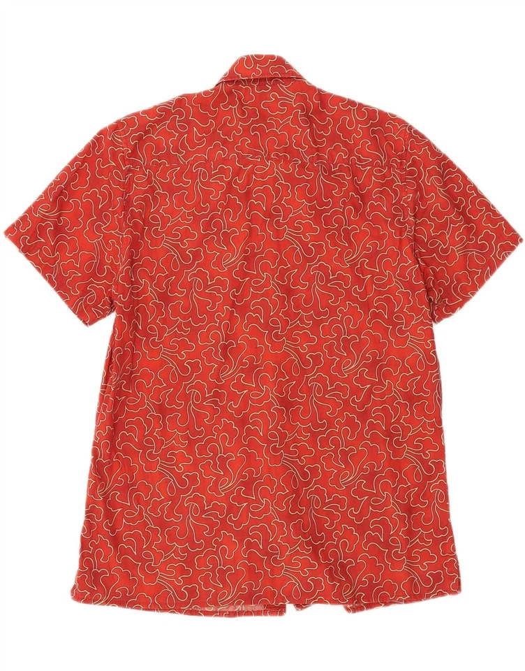 ENERGIE Mens Short Sleeve Shirt Medium Red Floral Cotton DX69 - Image 4 of 4