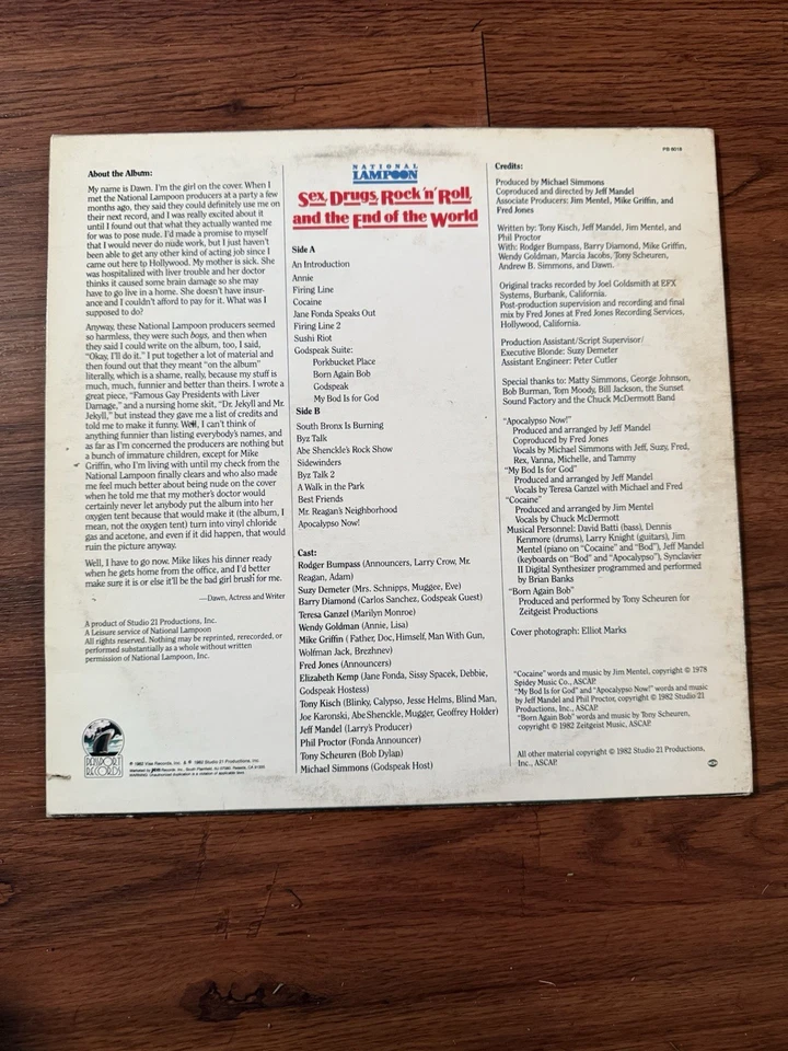 National Lampoon Sex, Drugs, Rock N Roll & The End Of The World LP Passport 6018 Foto 2 de 4