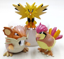 Vintage ZAPDOS, RATICATE, PIDGEOTTO Pokemon TOMY CGTSJ Figures