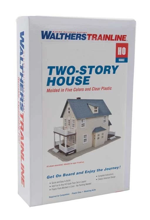 Walthers Trainline HO 901 Two-Story House Residential Home Building Kit - Image 2 of 2