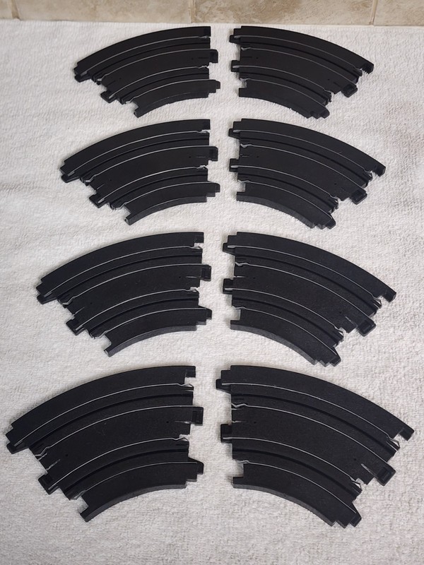 Vintage Aurora Tomy 6” R Curve 1/8 Circle HO Slot Car Track - Set Of 8 (B)
