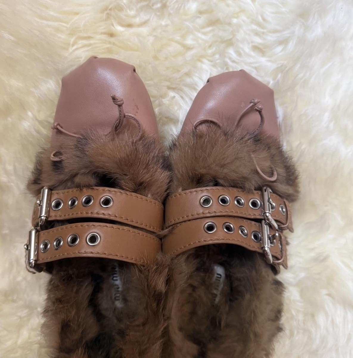 Miu Miu Rabbit Fur Ballet Flats | eBay