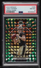 2023 Panini Mosaic Rookies Green Swirl Prizm 7/11 Jake Haener #325 PSA 8 14t3