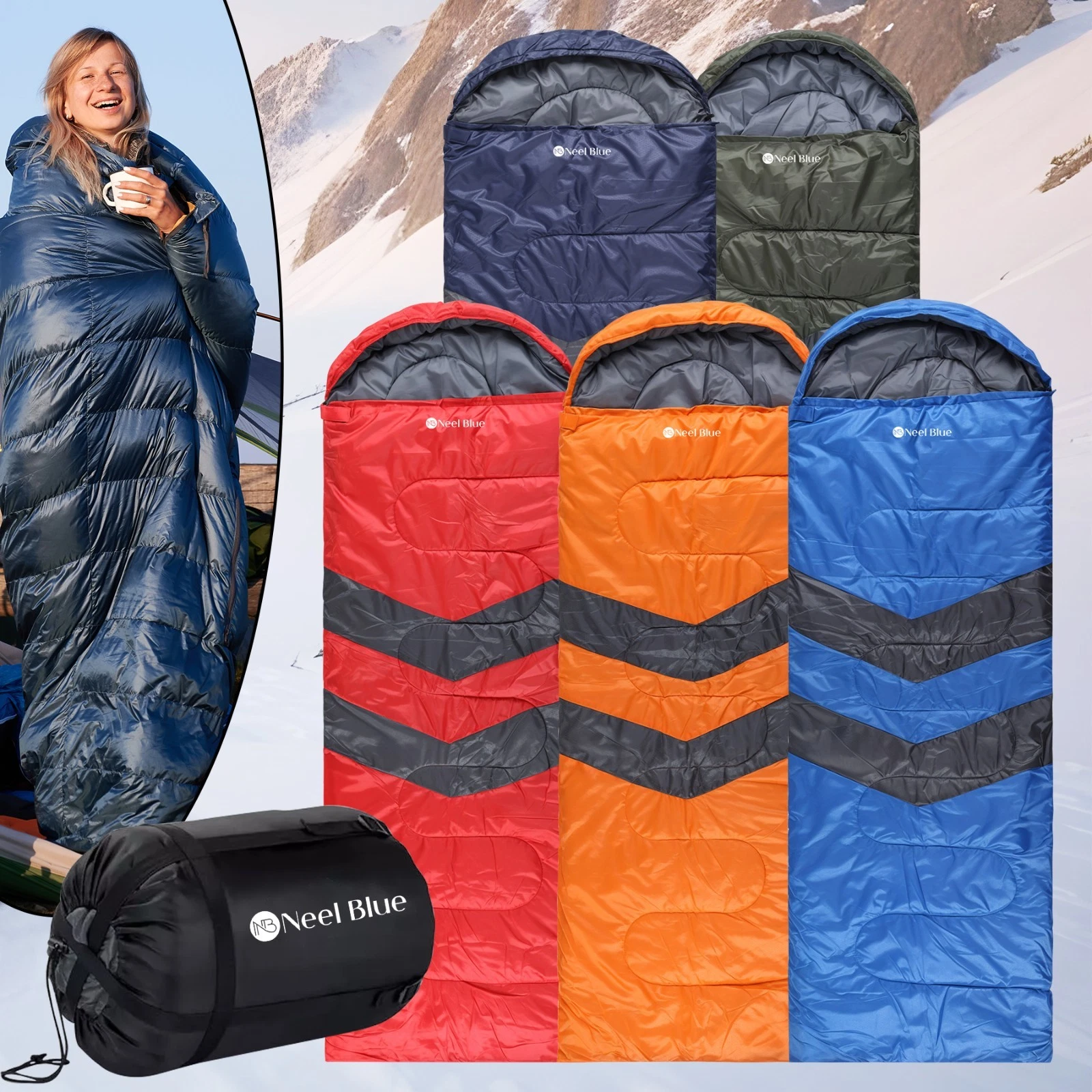 4 Seasons Waterproof Backpacking Sleeping Bag for 6ft Adults Double Sided Zip
Opens in a new window