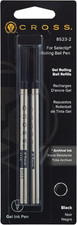 Gel Rollerball Pen Refill, Medium Point, Black, 2-Pack