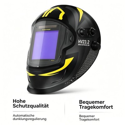 Große Sichtfeld Automatik Schweißhelm Schweißschild Schweißermaske 1/1/1/2-DE