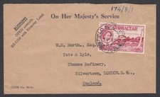 (W0828) GIBRALTAR - 1956 ON HER MAJESTY SERVICE COVER TO ENGLAND