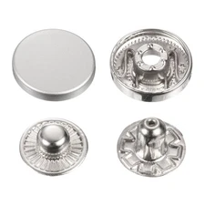 30 Set Press-Stud Cap Button 15mm Metal Snap Fastener, Matte Sand