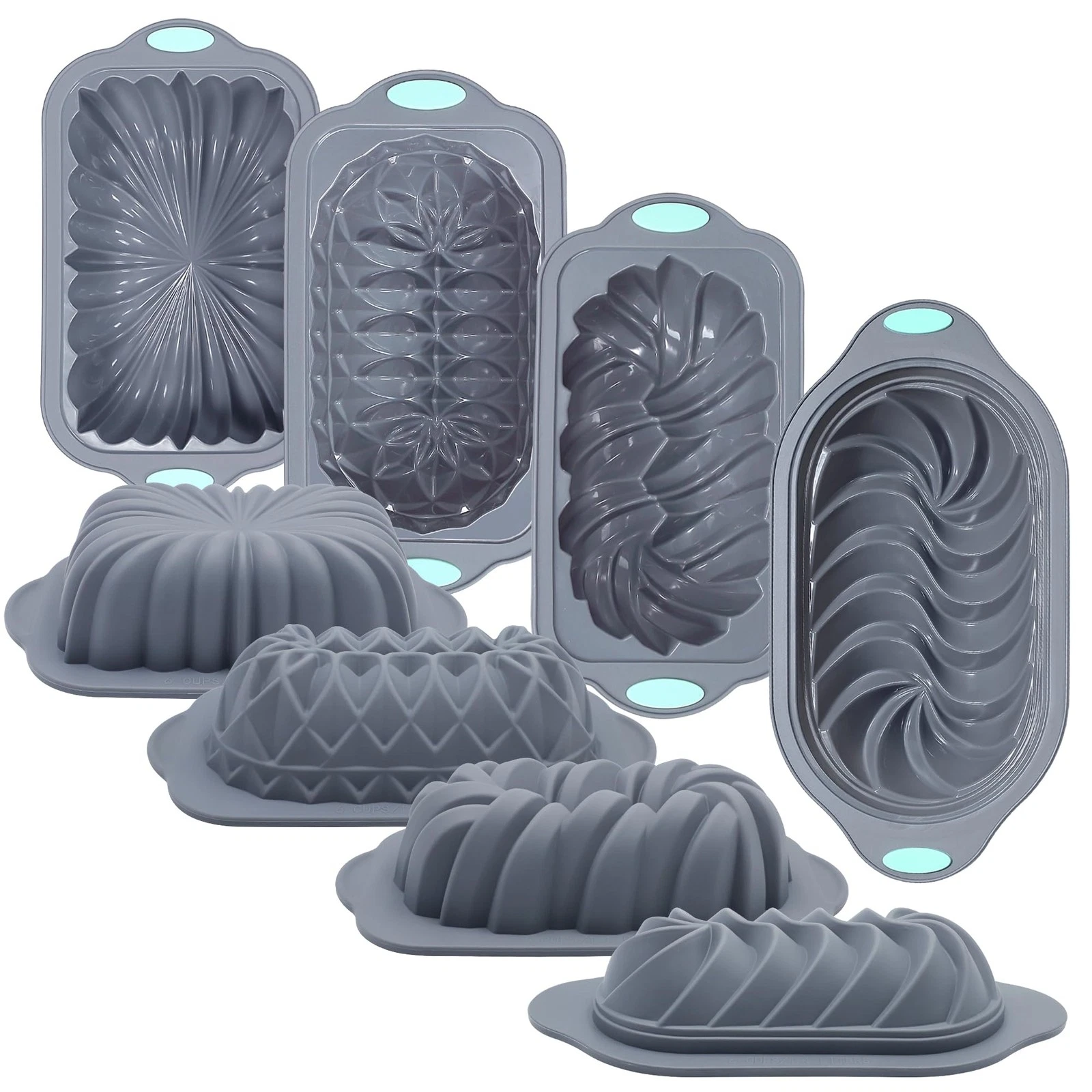4 Piece Silicone Loaf Pan for Baking, Non-Stick Kitchen Oven Bread Pan, Perfe...