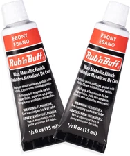 Rub N Buff Wax Metallic Finish - 2 Rub N Buff Ebony 15Ml Tubes - Versatile Gildi