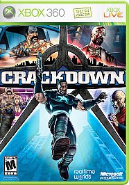 CRACKDOWN~2007 REALTIME WORLDS~MICROSOFT XBOX 360 GAME~RATED M~USA GAME~W/MANUAL