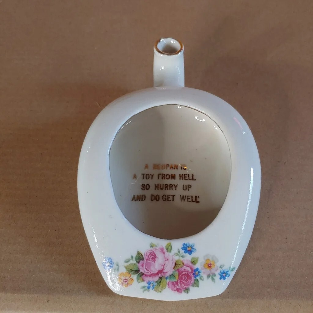 Ceramic Bed pan ashtray with floral design eBay