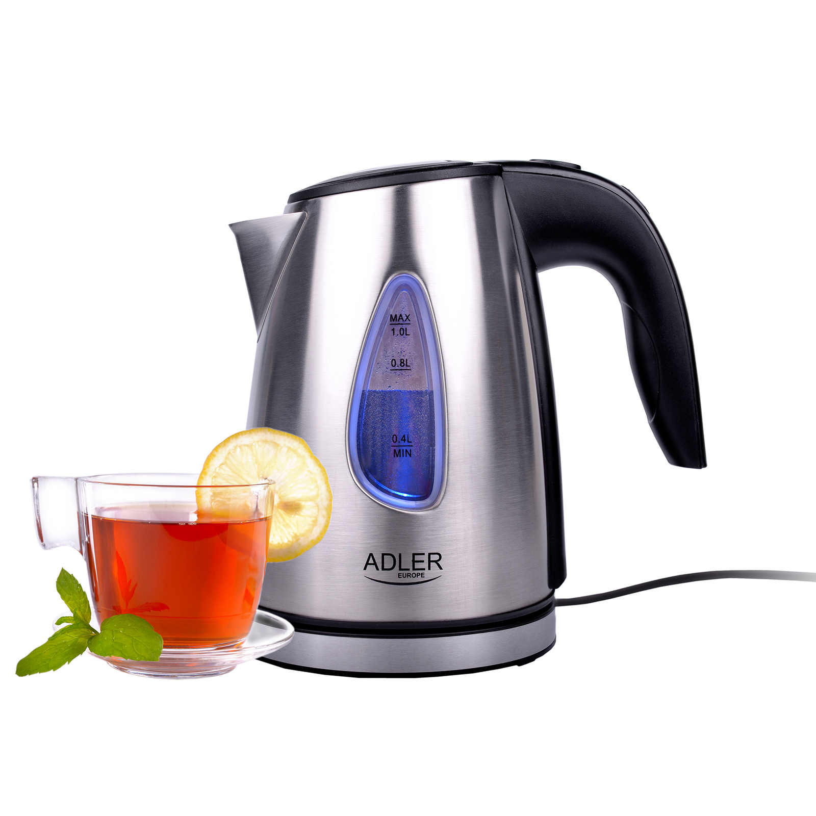 Bollitore Acciaio Inox 1L Professionale per Hotel e B&B - 1600W