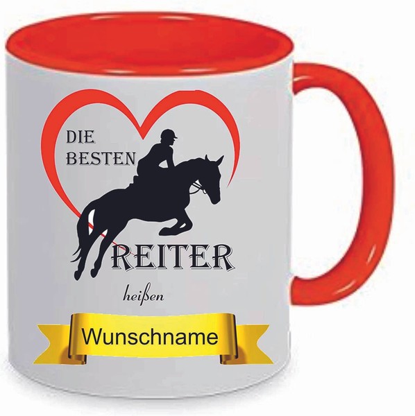 "Kaffeetasse M. Wunschname \" Die Besten Reiter HeißEn.. (Wunschname) \""-image