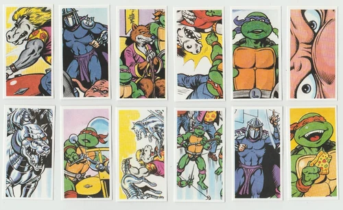 PG Tips Teenage Mutant Turtles Brooke Bond tea cards full set 12 cards mint cond