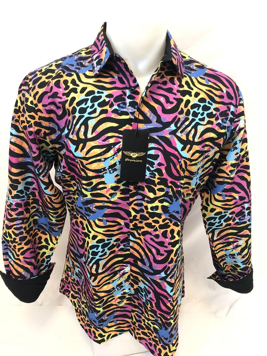 Mens animal top print dress shirts