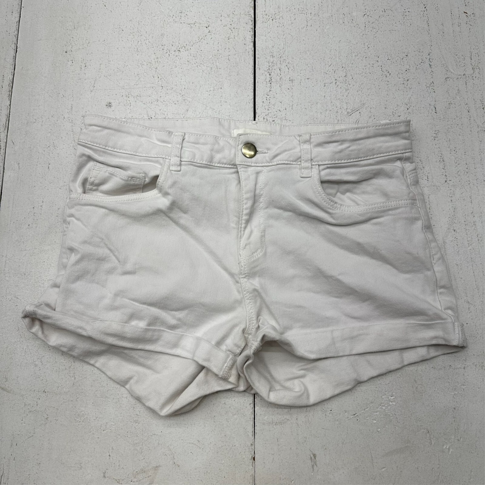 H&M Solid White Everyday Low Rise Basic 2 Inch De… - image 1