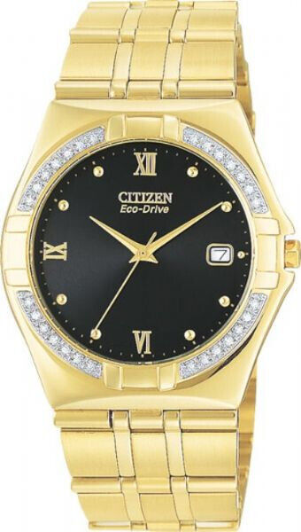 Citizen Elektra BM0722-57E Eco-Drive Diamond Black Dial Gold Citizen Elektra BM0722-57E Eco-Drive Diamond Black Dial Gold