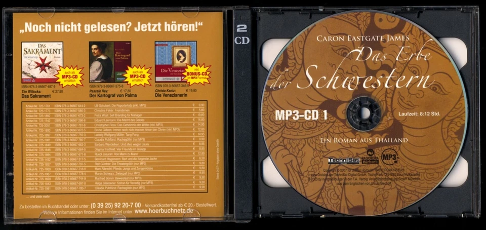 Caron Lastgate JAMES★DAS ERBE DER SCHWESTERN★Thailand-Hörbuch★2 MP3-CDs★NEUWTG.★ - Bild 3 von 4