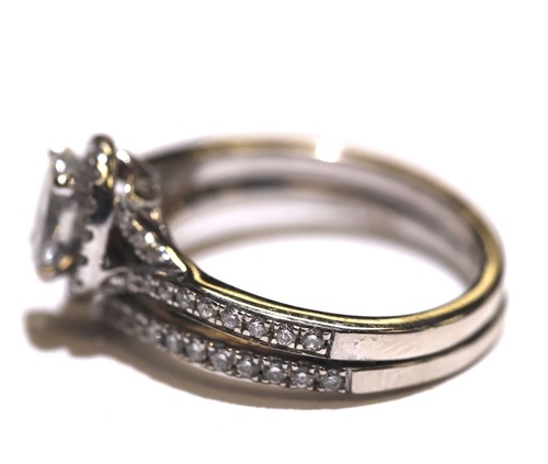 GIA 14k white gold 1.44ct SI2 F oval diamond engagement ring 4.4g 5 - Picture 10 of 13