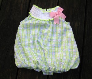 seersucker bubble romper