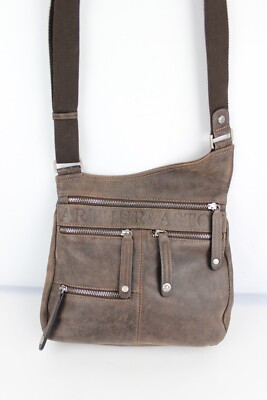 Arthur Aston Shoulder Bag Brown Leather Worn Through Mint