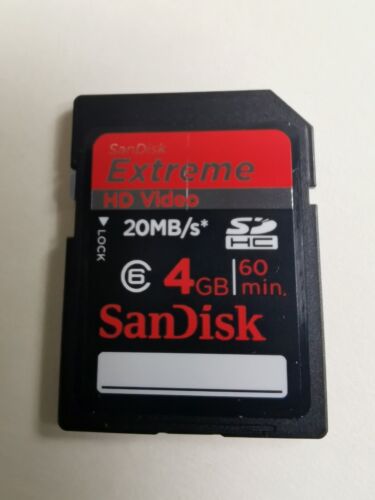 Sandisk Extreme Vidéo HD 4GB Esp Carte Mémoire 20MB/S - Photo 1/2