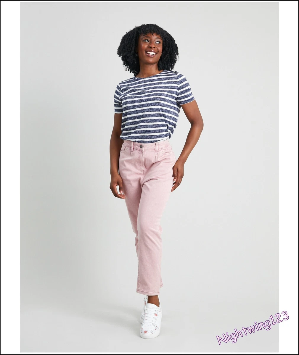 TU Size 16 Pink Wash Mom Jeans Straight Leg 98 Cotton Denim 2